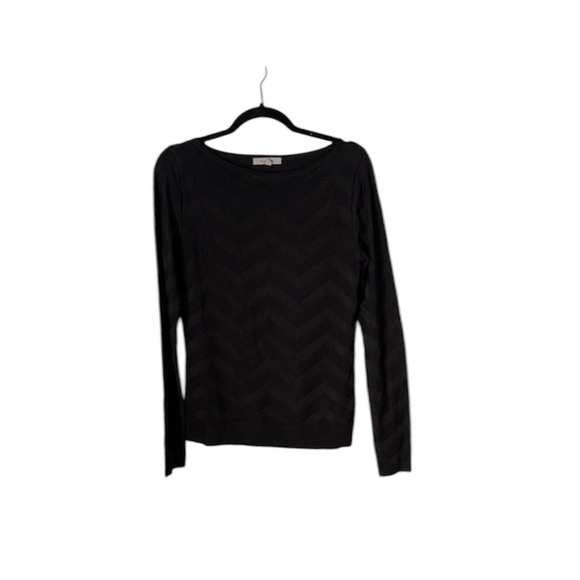Classiques Entier Black thin knit chevron textured Sweater Size small - Picture 1 of 4